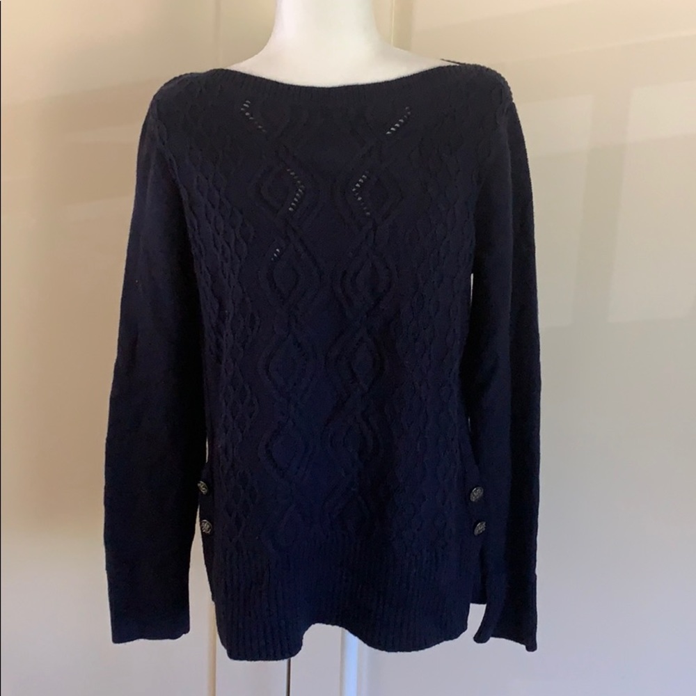 NWT WHBM navy blue sweater size medium